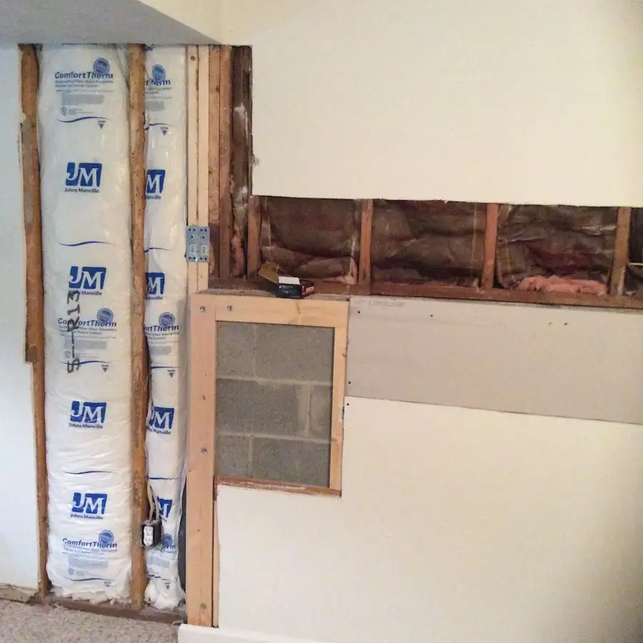 Wall insulation replacement during Basement Flood Cleanup in Douglasville